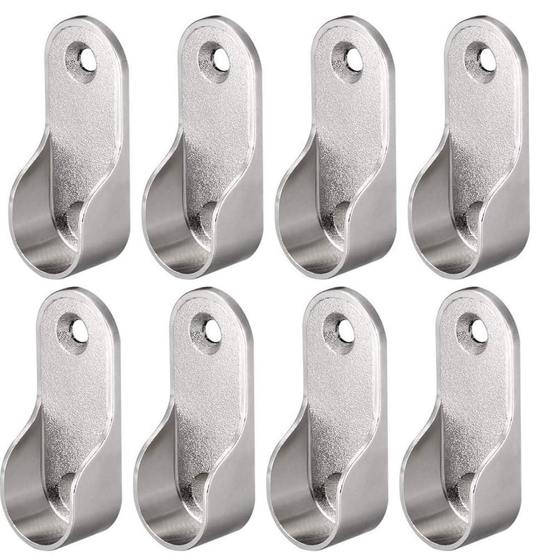 Eyech 40pcs Zinc Alloy Hardware Oval Closet Rod End Supports 16mm x 30mm Wardrobe Flange Bracket Holder - Image 2